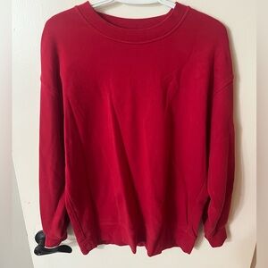 Lululemon Red Perfectly Oversized Crew